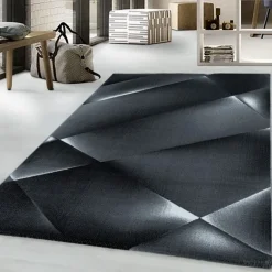 Costa Kortluvet Tæppeløber Abstrakt - Sort