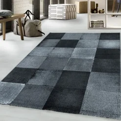 Costa Kortluvet Tæppeløber Abstrakt Bølge - Sort