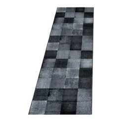 Costa Kortluvet Tæppeløber Abstrakt Bølge - Sort