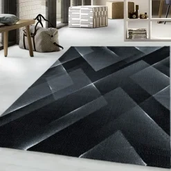 Costa Kortluvet Tæppeløber Abstrakt - Sort