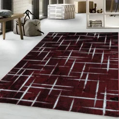 Costa Kortluvet Tæppeløber Stribet - Rød