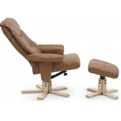 Cosy lænestol med skammel Cognac læder