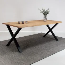 CURVE Spisebord Olieret eg 200x95cm med bølget kant