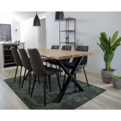 CURVE Spisebord Olieret eg 200x95cm med bølget kant