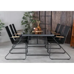 Dallas Loungesæt - Havemøbelsæt - Sort,Natur