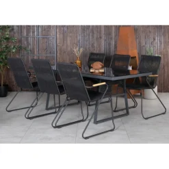 Dallas Loungesæt - Havemøbelsæt - Sort,Natur