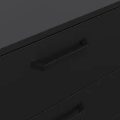 Dana dobbeltkommode med 6 skuffer - mat sort, 138 x 39 x 76,6 cm