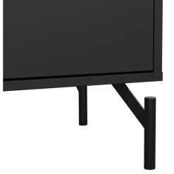 Dana dobbeltkommode med 6 skuffer - mat sort, 138 x 39 x 76,6 cm