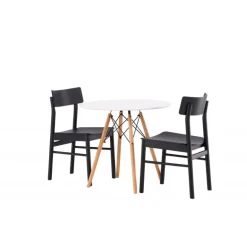 Danburi Rundt Spisebordssæt - Sort og Hvid