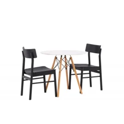 Danburi Rundt Spisebordssæt - Sort og Hvid