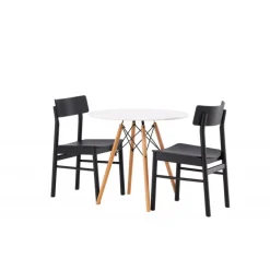 Danburi Rundt Spisebordssæt - Sort og Hvid