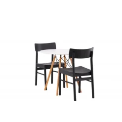 Danburi Rundt Spisebordssæt - Sort og Hvid