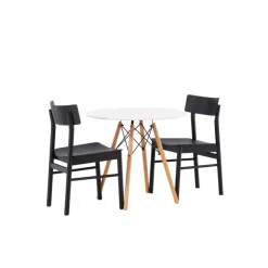 Danburi Rundt Spisebordssæt - Sort og Hvid