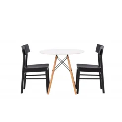 Danburi Rundt Spisebordssæt - Sort og Hvid