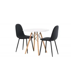 Danburi Rundt Spisebordssæt - Sort og Hvid