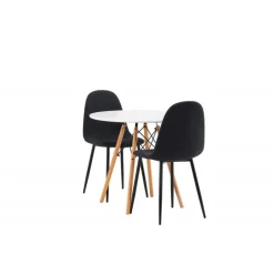 Danburi Rundt Spisebordssæt - Sort og Hvid