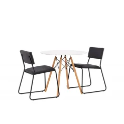 Danburi Rundt Spisebordssæt - Sort og Hvid