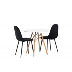 Danburi Rundt Spisebordssæt - Sort og Hvid