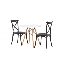 Danburi Rundt Spisebordssæt - Sort og Hvid