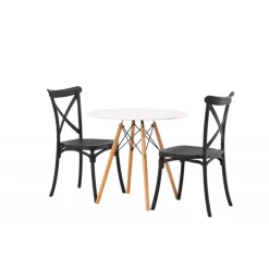 Danburi Rundt Spisebordssæt - Sort og Hvid