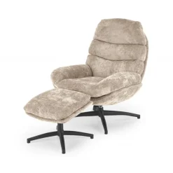 DARIO lænestol med skammel, Beige