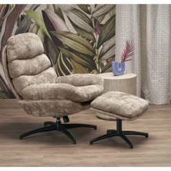 DARIO lænestol med skammel, Beige