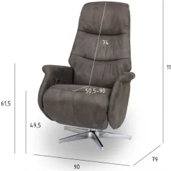 Delta Recliner lænestol i Gråbrun stof