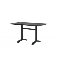 Denver t Spisebord 120 x 70 cm - Sort Aintwood og Aluminium