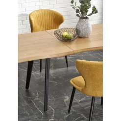 DICKSON 2 Spisebordmedudtræk 150-210, Naturlig / Sort