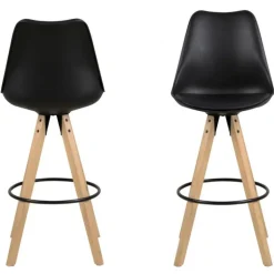 Dima barstol sort læderlook