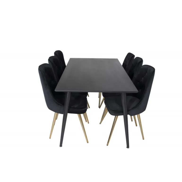 Dipp e Spisebordssæt - Sort og Messing