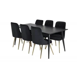 Dipp e Spisebordssæt - Sort og Messing