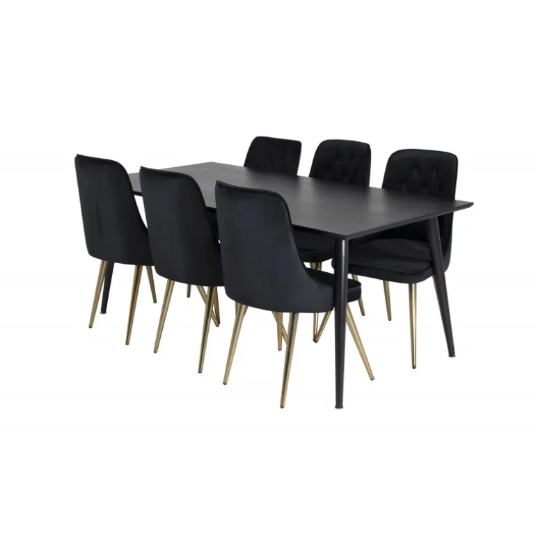 Dipp e Spisebordssæt - Sort og Messing