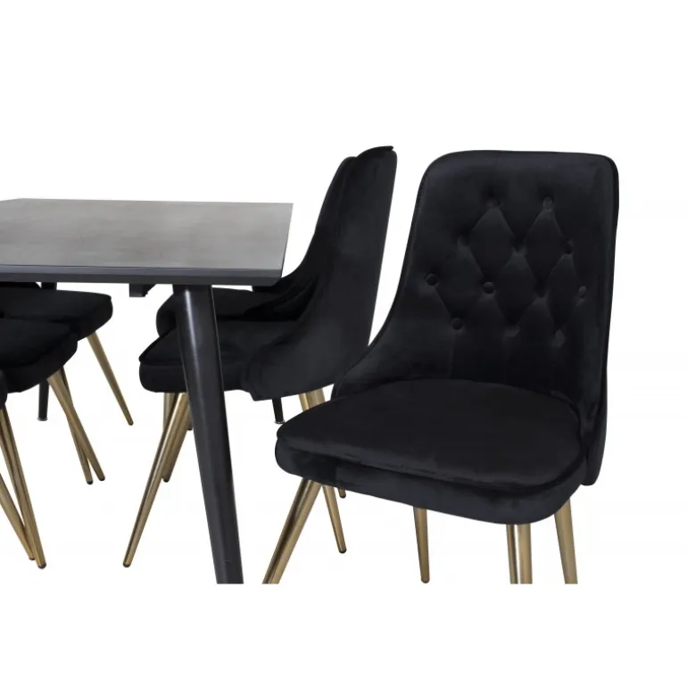 Dipp e Spisebordssæt - Sort og Messing