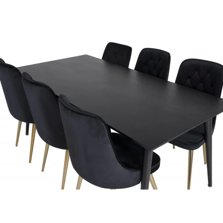 Dipp e Spisebordssæt - Sort og Messing