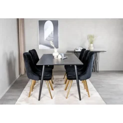 Dipp e Spisebordssæt - Sort og Messing