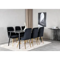 Dipp e Spisebordssæt - Sort og Messing