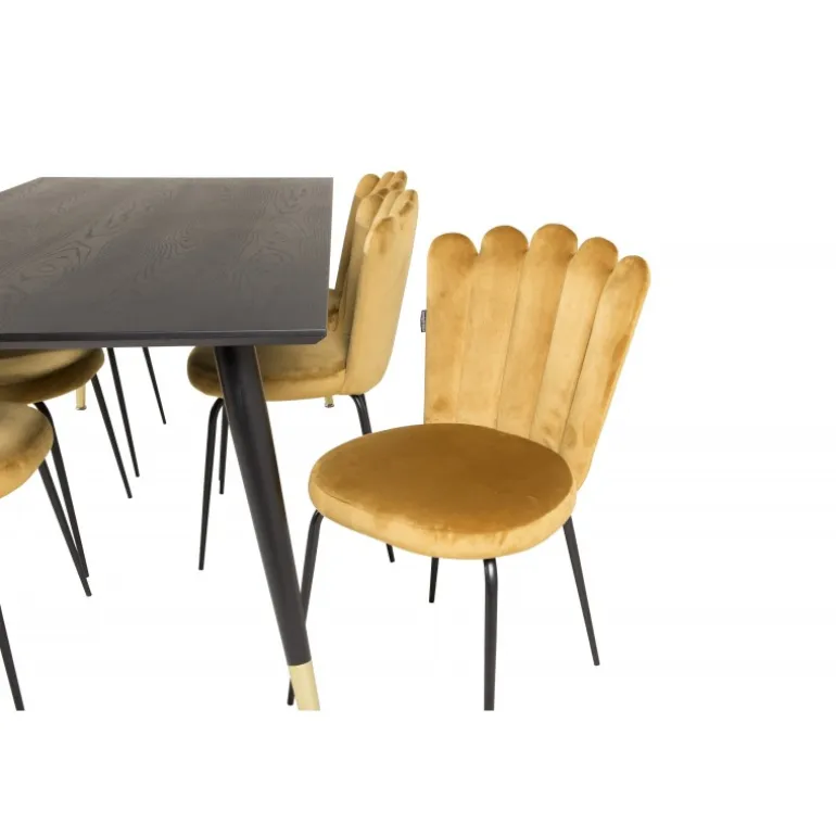 Dipp e Spisebordssæt - Sort og Messing