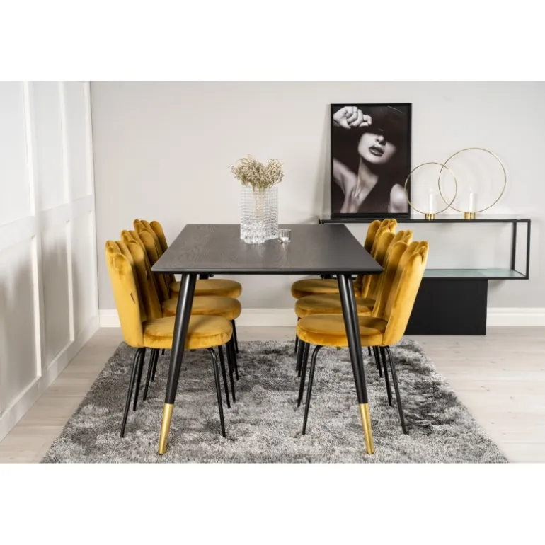 Dipp e Spisebordssæt - Sort og Messing