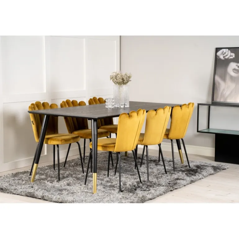 Dipp e Spisebordssæt - Sort og Messing