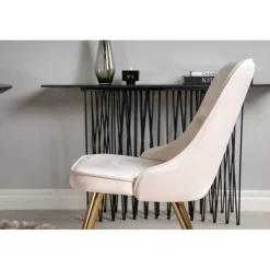 Dipp Rund Spisebordssæt - Beige, Sort og Messing