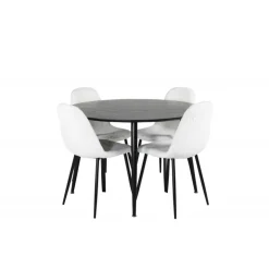 Dipp Rund Spisebordssæt - Sort og Hvid