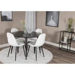 Dipp Rund Spisebordssæt - Sort og Hvid