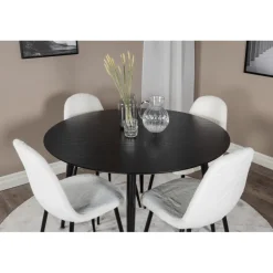 Dipp Rund Spisebordssæt - Sort og Hvid