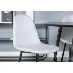 Dipp Rund Spisebordssæt - Sort, Messing og Lysegrå