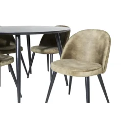 Dipp Rund Spisebordssæt - Sort og Grøn