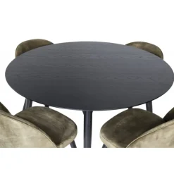 Dipp Rund Spisebordssæt - Sort og Grøn