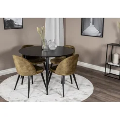 Dipp Rund Spisebordssæt - Sort og Grøn