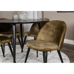 Dipp Rund Spisebordssæt - Sort og Grøn