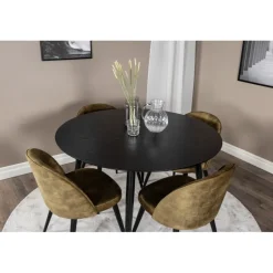 Dipp Rund Spisebordssæt - Sort og Grøn